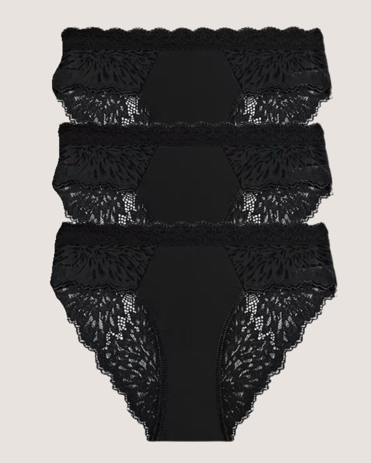 3-Pack: Romantic Low-Rise Lace Briefs - Voldina