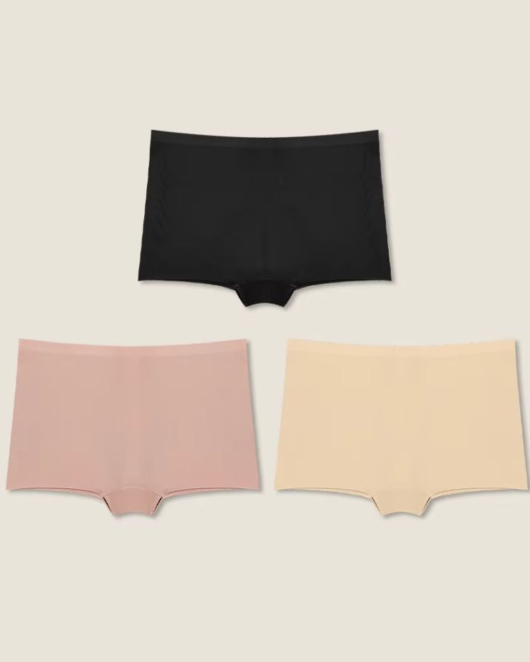 3-Pack: Seamless High-Rise Boyshort Briefs - Voldina