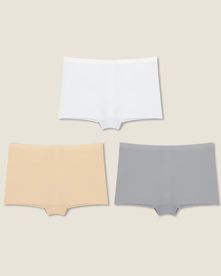 3-Pack: Seamless High-Rise Boyshort Briefs - Voldina