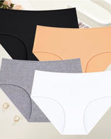 4-Pack: Seamless Mid-Rise Cotton Briefs - Voldina