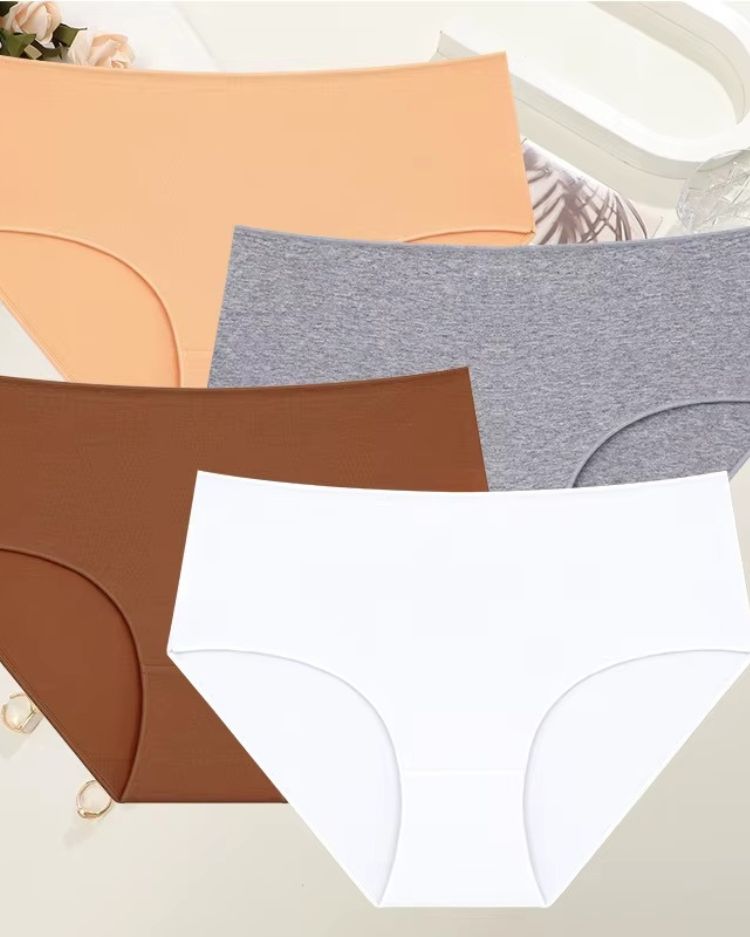 4-Pack: Seamless Mid-Rise Cotton Briefs - Voldina