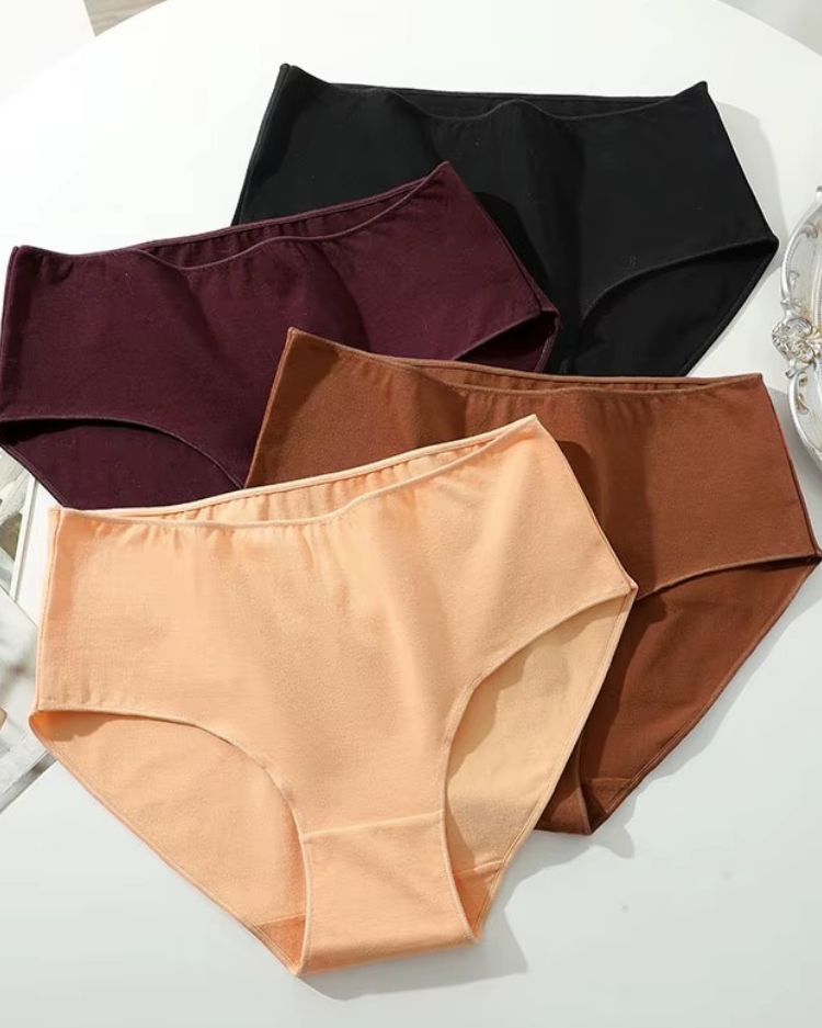 4-Pack: Seamless Mid-Rise Cotton Briefs - Voldina