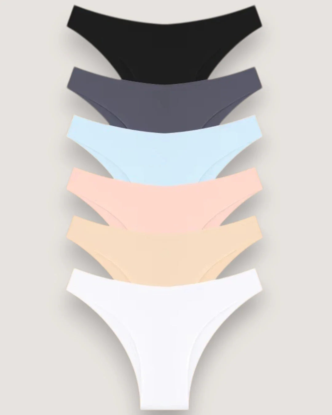 6-Pack: Seamless Laser-Cut Low-Rise Briefs - Voldina