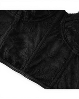 Black Sheer Mesh Corset Top - Voldina