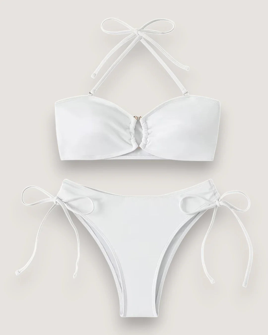 High-Waist Bandeau Bikini Set - Voldina