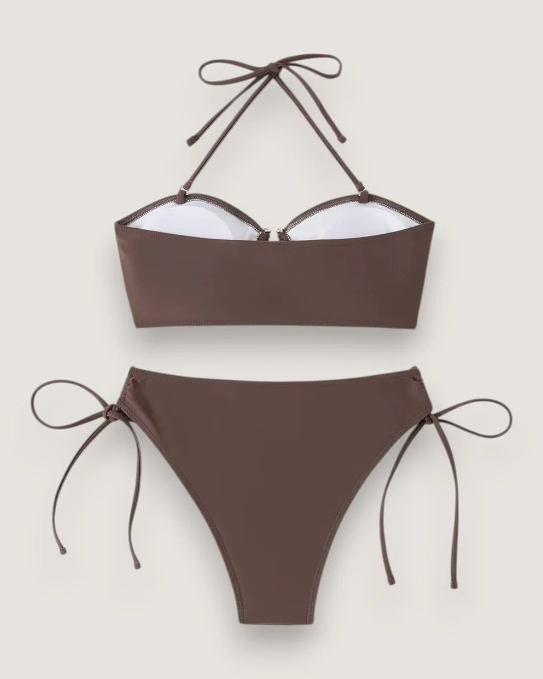High-Waist Bandeau Bikini Set - Voldina