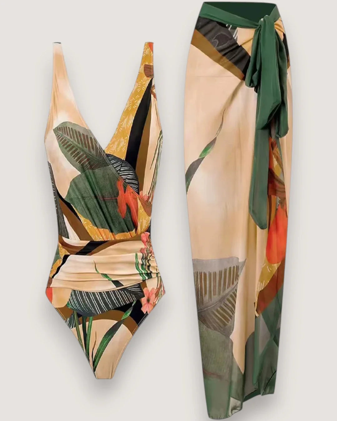 Padded One-Piece Swimsuit And Dress - Voldina