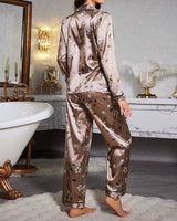 Floral Silk-Touch Satin Pyjama Set - Voldina