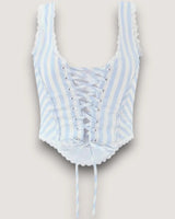 Striped Corset Crop Top - Voldina