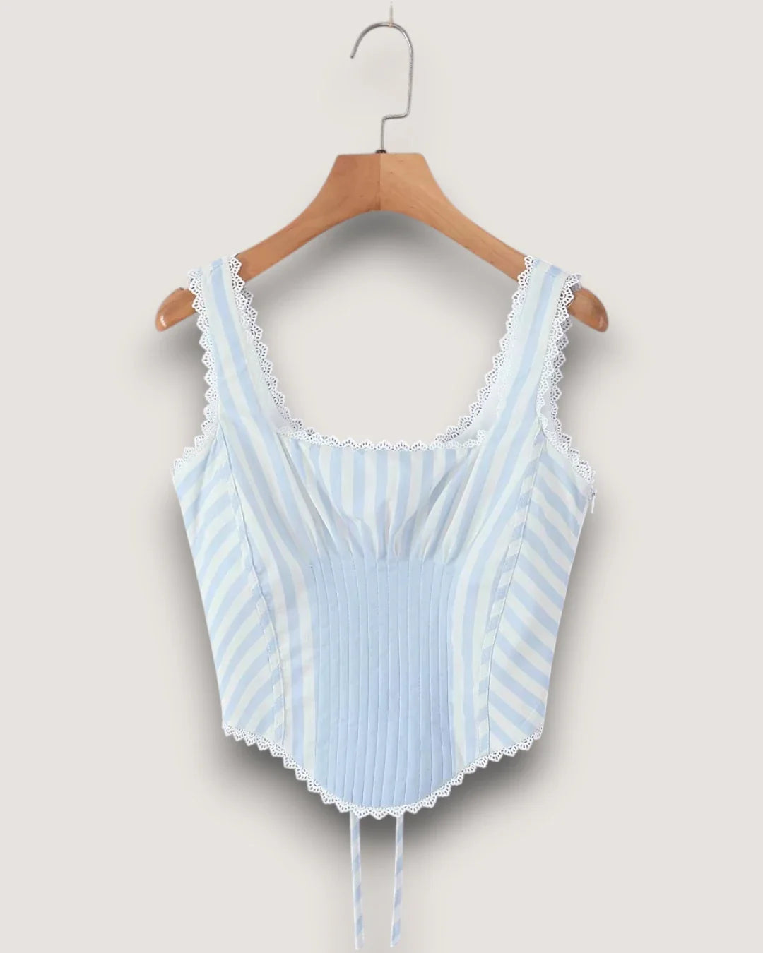Striped Corset Crop Top - Voldina