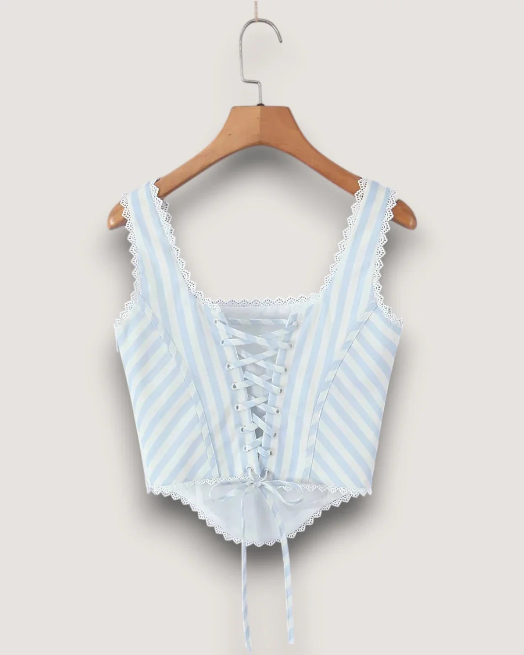 Striped Corset Crop Top - Voldina