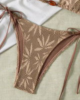 Beaded Textured String Bikini Set - Voldina