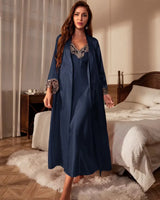 Contrast Lace Loungewear Set - Voldina