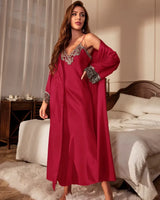 Contrast Lace Loungewear Set - Voldina