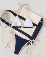 Cross-Back Tie-Side Bikini Set - Voldina