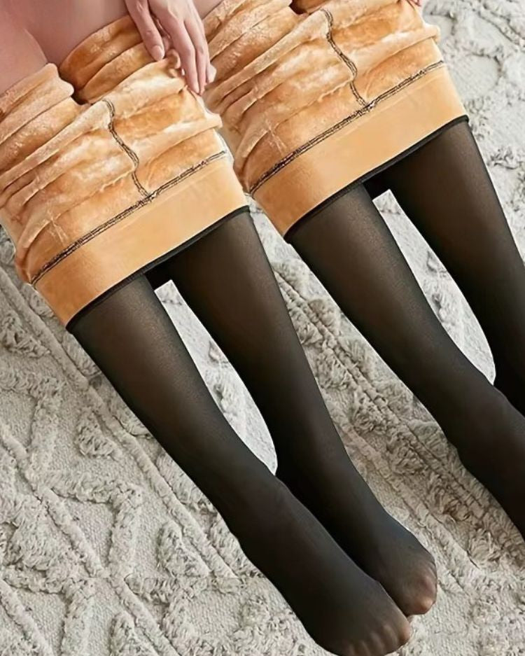 Fleece-Lined Illusion Tights - Voldina