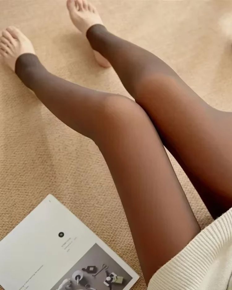 Fleece-Lined Illusion Tights - Voldina