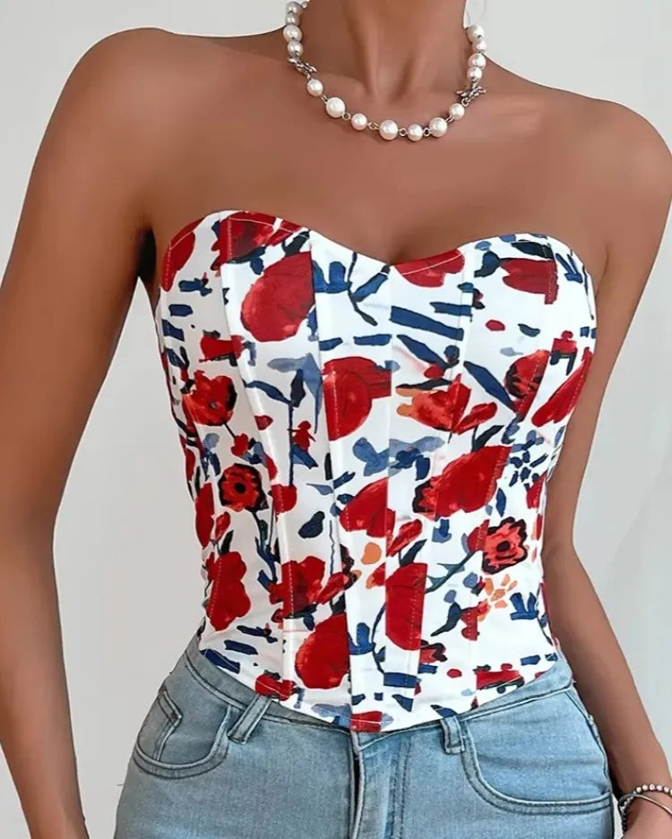 Floral Corset Top - Voldina