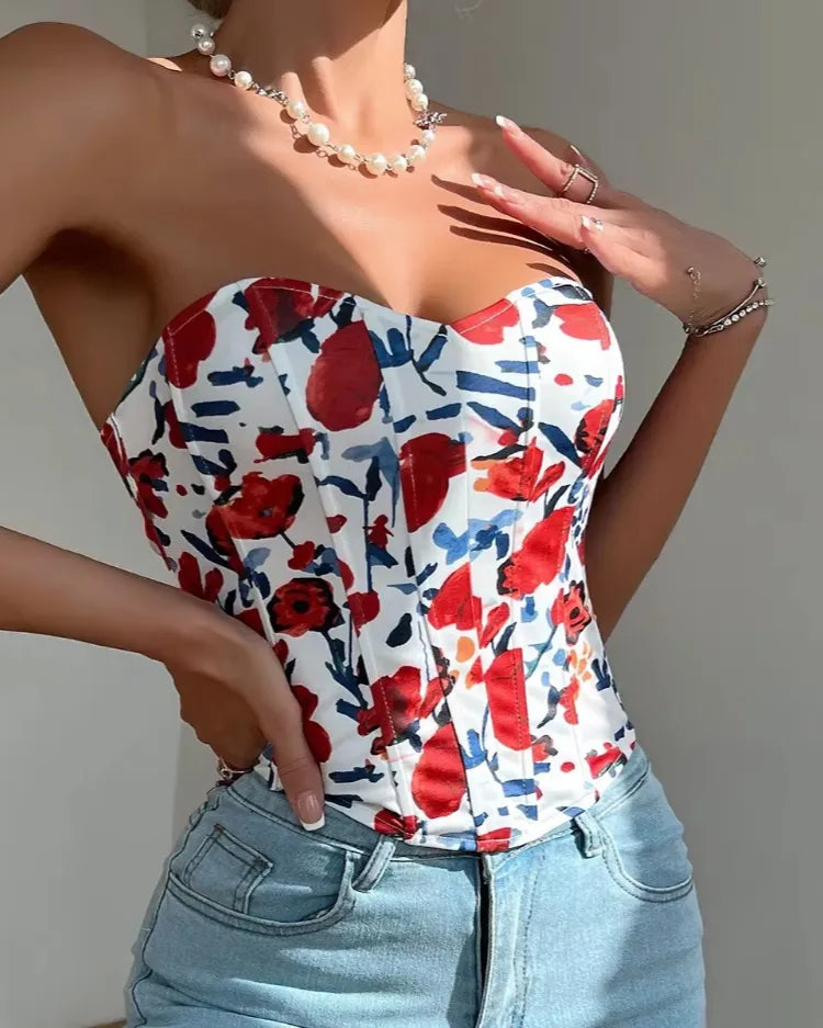 Floral Corset Top - Voldina