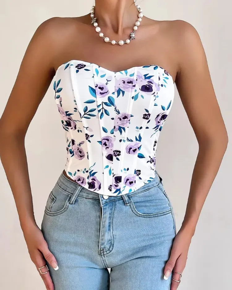 Floral Corset Top - Voldina