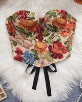 Floral Jacquard Corset - Voldina