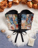 Floral Jacquard Corset - Voldina