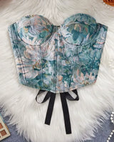 Floral Jacquard Corset - Voldina