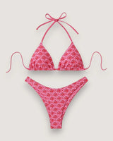 Floral Lace-Up Bikini Set - Voldina