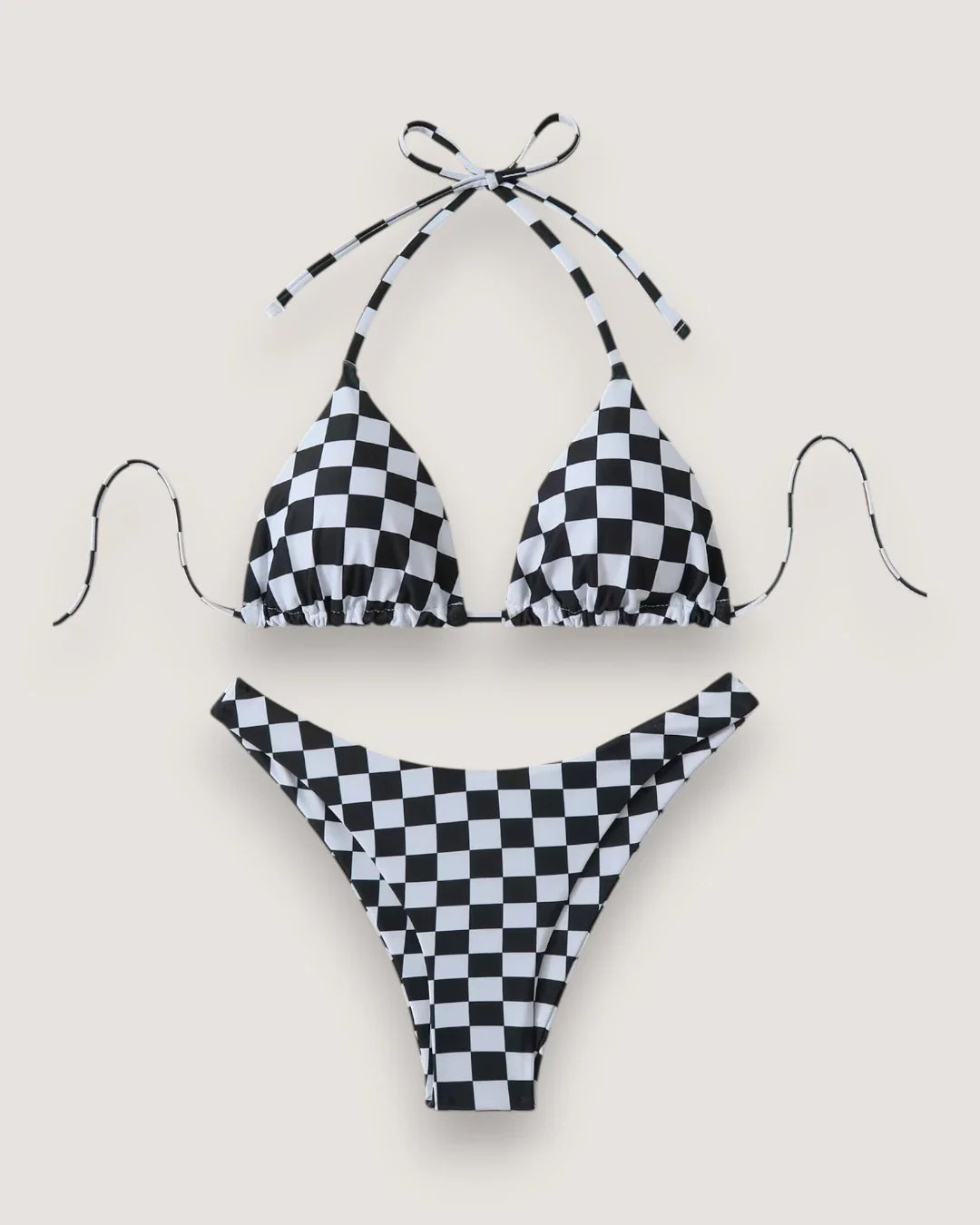 Floral Lace-Up Bikini Set - Voldina