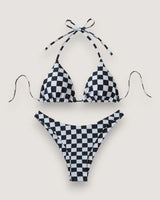 Floral Lace-Up Bikini Set - Voldina