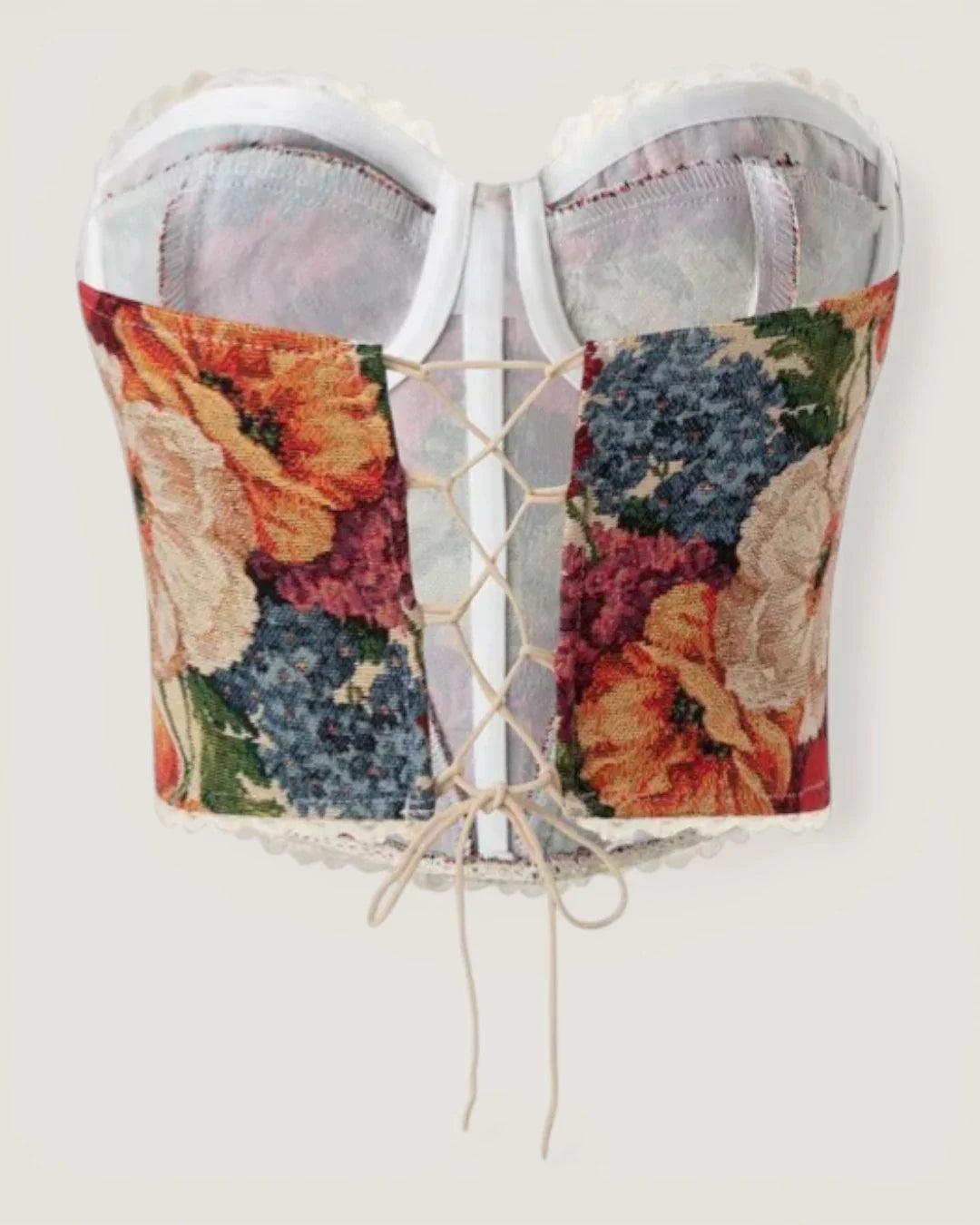 Floral Strapless Bustier Top - Voldina