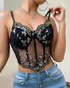 Floral Tulle Corset Top - Voldina