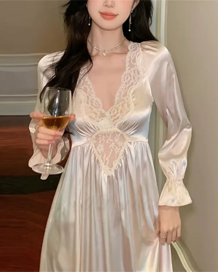 French Court Long Nightdress - Voldina