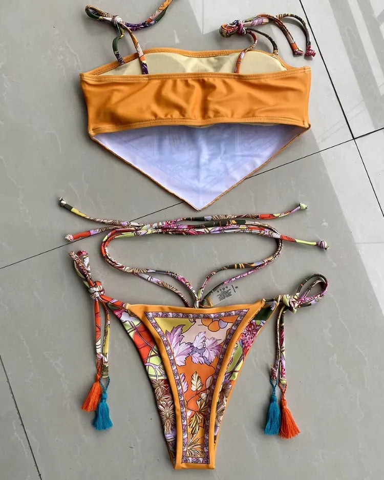 High-Cut Crop Top Bikini - Voldina