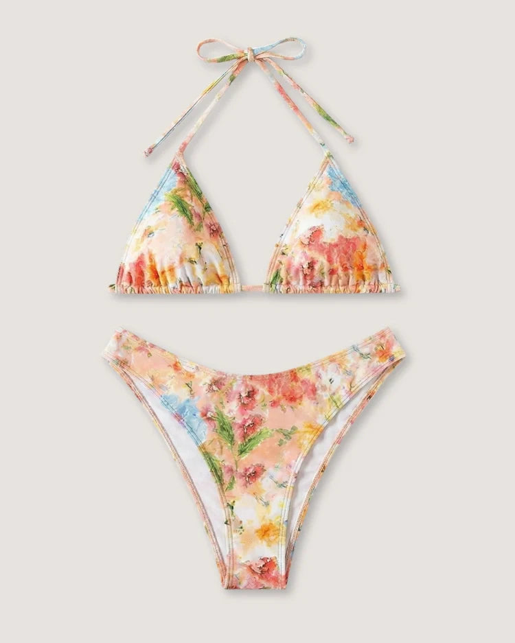 High-Waist Long-Sleeve 4 Pieces Bikini Set - Voldina