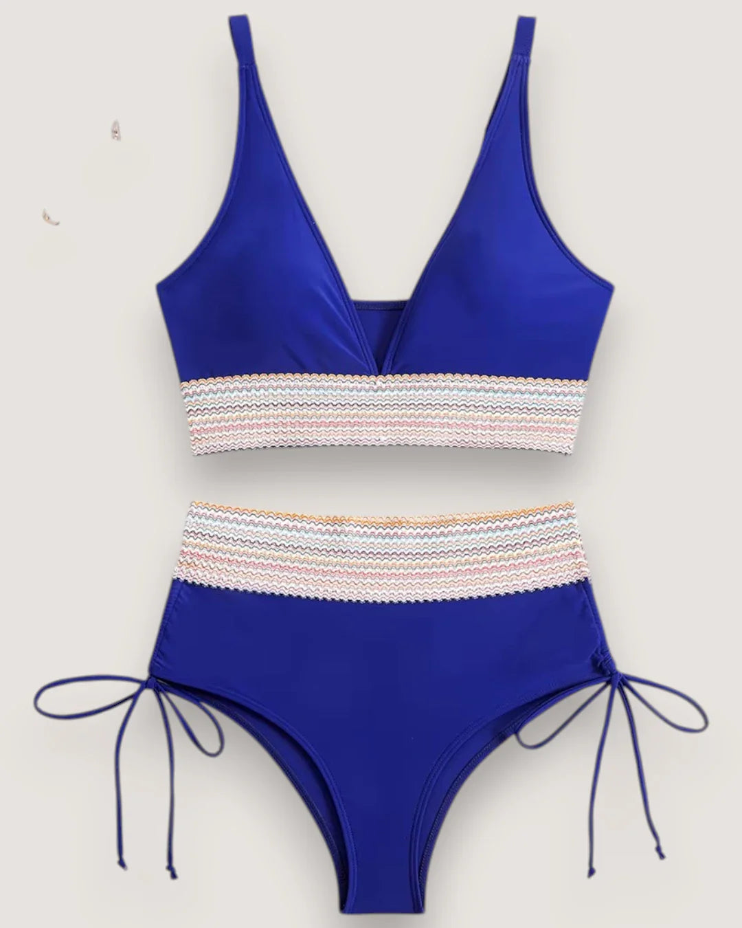 High-Waisted Drawstring Bikini Set - Voldina