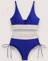 High-Waisted Drawstring Bikini Set - Voldina