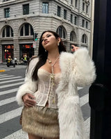 Ivory Sheer Corset Top - Voldina