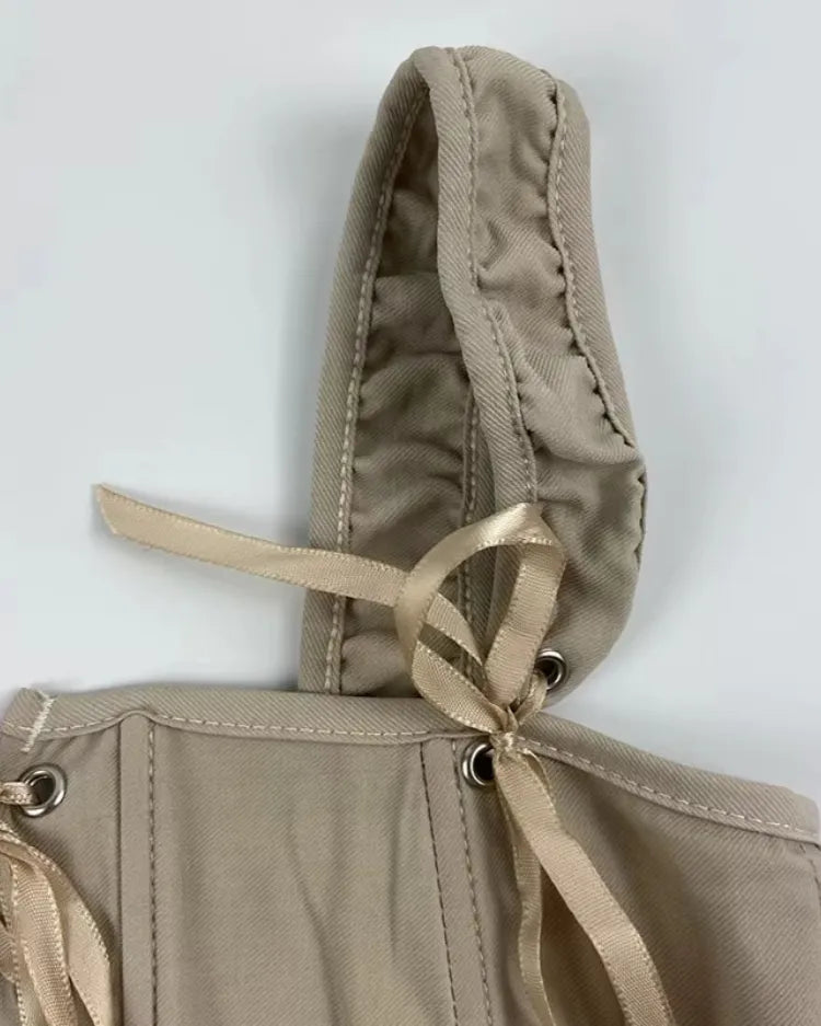 Lace-Up Corset Top - Voldina