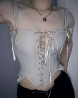 Lace-Up Corset Top - Voldina