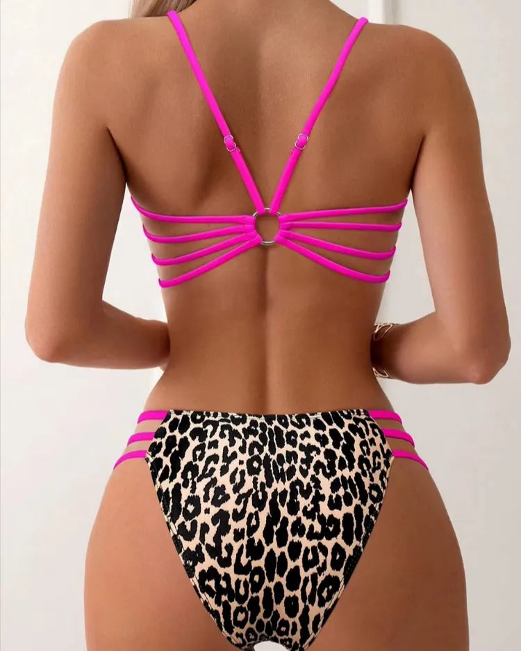 Leopard High-Waist Bikini Set - Voldina