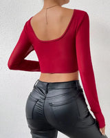 Long Sleeve Mesh Corset Top - Voldina