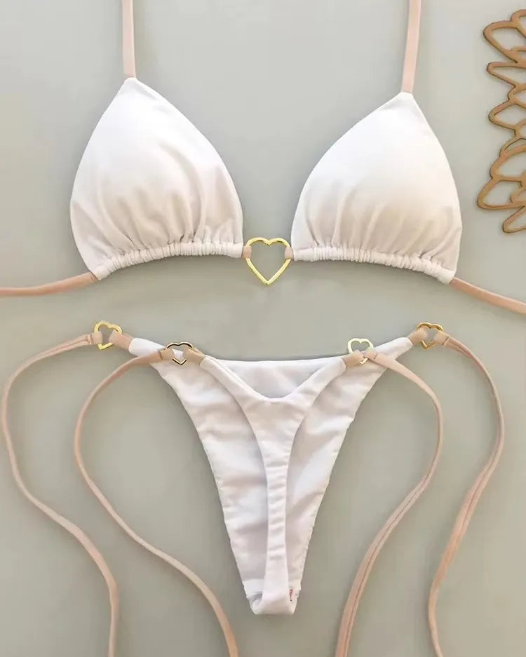 Low-Waist Lace-Up Bikini Set - Voldina