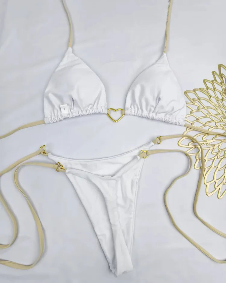 Low-Waist Lace-Up Bikini Set - Voldina