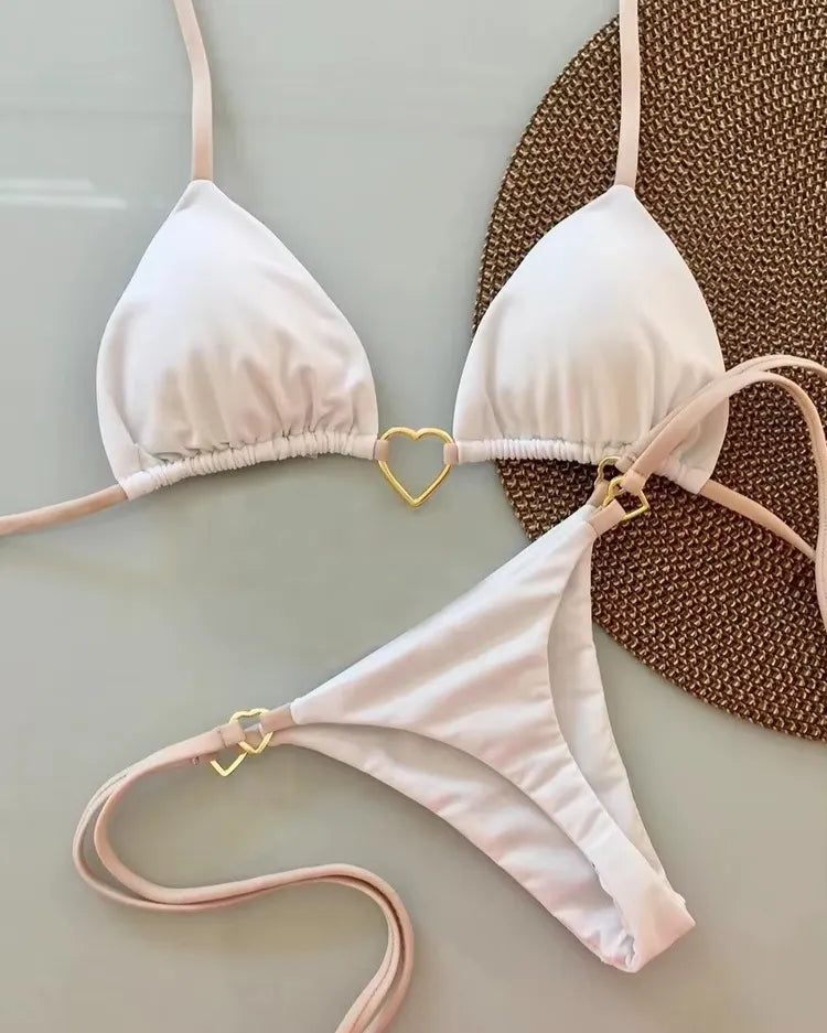 Low-Waist Lace-Up Bikini Set - Voldina