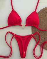 Low-Waist Lace-Up Bikini Set - Voldina