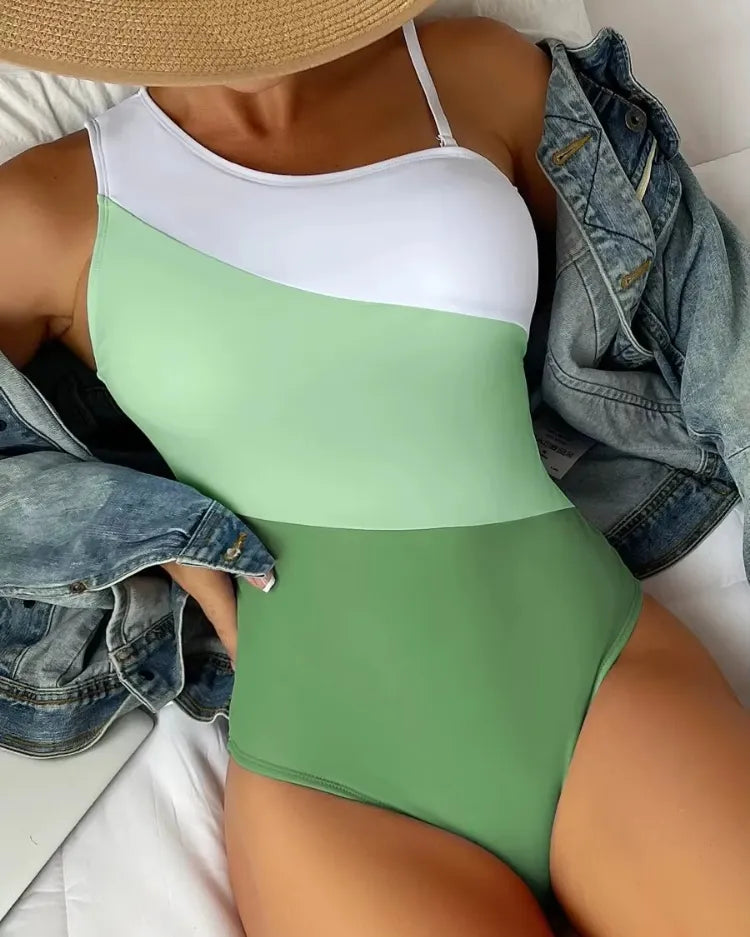 One-Shoulder Cutout Swimsuit - Voldina