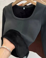 Plush Fleece Square Neck Top - Voldina
