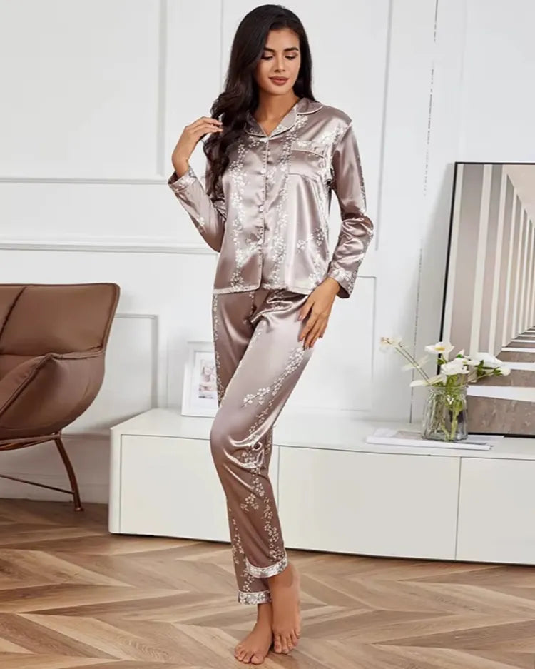 Printed Long-Sleeve Pyjama Set - Voldina