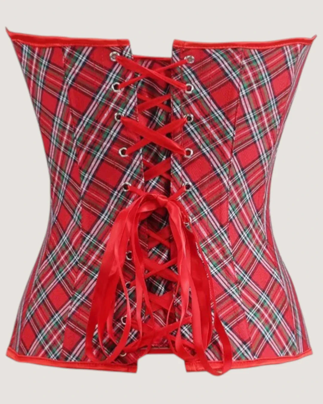 Red Plaid Corset Top - Voldina